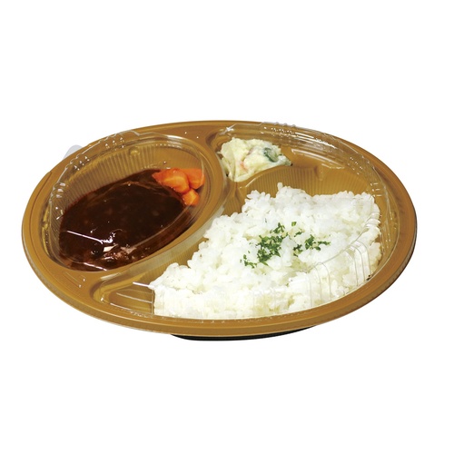 カレー容器 Dジャーニー 24-20浅P本体飴茶 デンカポリマー