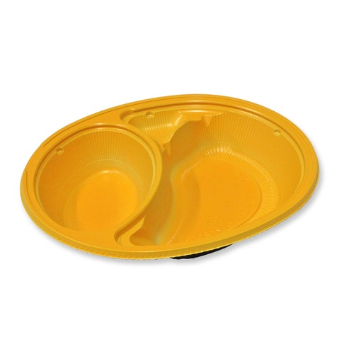 カレー容器 Dジャーニー 24-20浅P本体黄 デンカポリマー