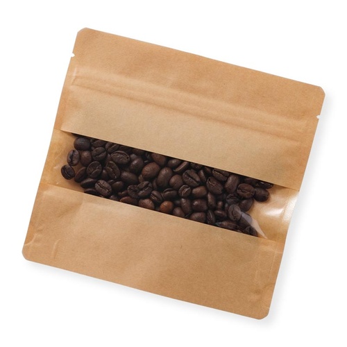 チャック付き袋 CMT-5 クラフト袋窓抜チャック付 茶 ベリーパック