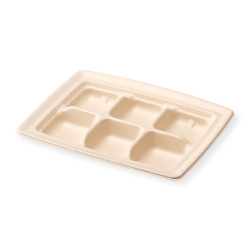 軽食容器 SBT-パルプ6区切りトレイ シンギ