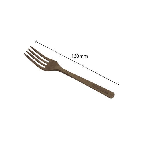 使い捨てフォーク NSウッドライクフォーク ブラウン 単袋入 東商化学