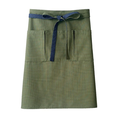 ミドルエプロン 腰下前掛 兼用 鶯/紺 F 住商モンブラン