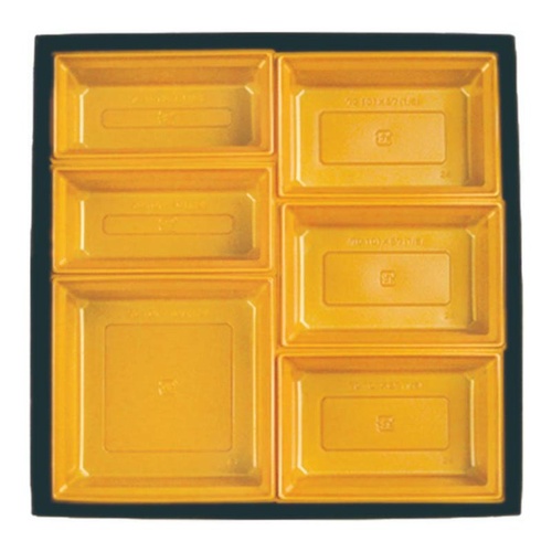 弁当容器 HSH-C70-4 冷凍レンジカップ用 テーパー型貼箱 (黒木目エンボス) アヅミ産業