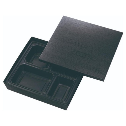 弁当容器 HSH-80-80 テーパー型貼箱 (黒木目エンボス) アヅミ産業