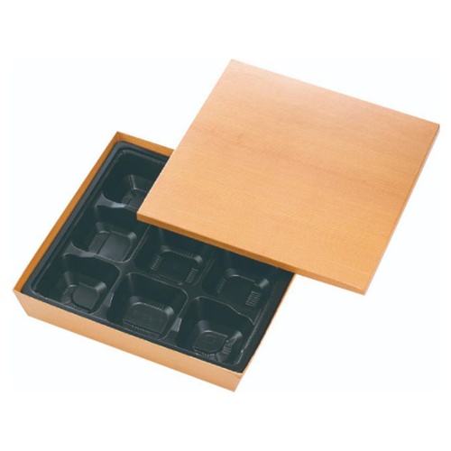 弁当容器 HSH-80-80 テーパー型貼箱 (杉木目) アヅミ産業