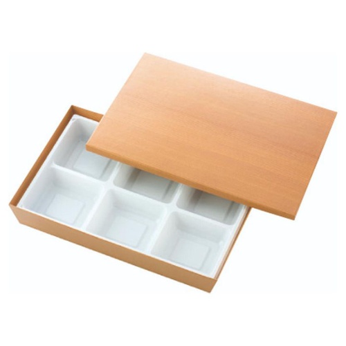 弁当容器 HSH-90-60 テーパー型貼箱 (杉木目) アヅミ産業