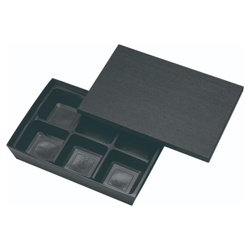 弁当容器 HSH-80-55 テーパー型貼箱 (黒木目エンボス) アヅミ産業