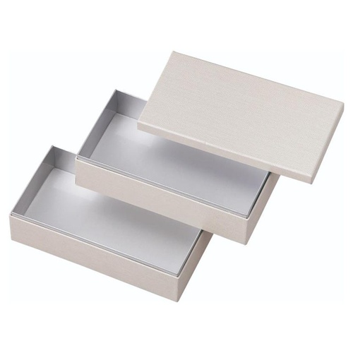 弁当容器 HSH-W200-105 2段貼箱 (白木目エンボス 内銀)セット アヅミ産業