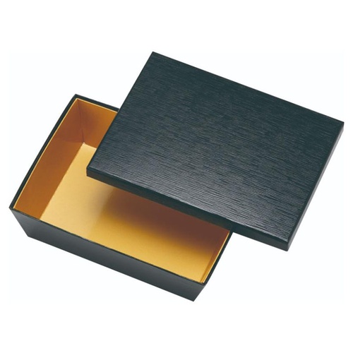 弁当容器 HSH-172-130 テーパー型貼箱 (黒つむぎ 内金茶) アヅミ産業