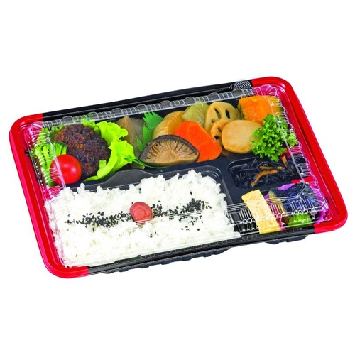 弁当容器 CK-3-2 フチ赤黒セット(エコOP) エフピコチューパ