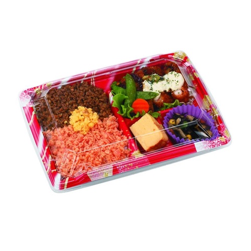 弁当容器 MS角弁 23-17-1 かなで赤 本体 エフピコチューパ