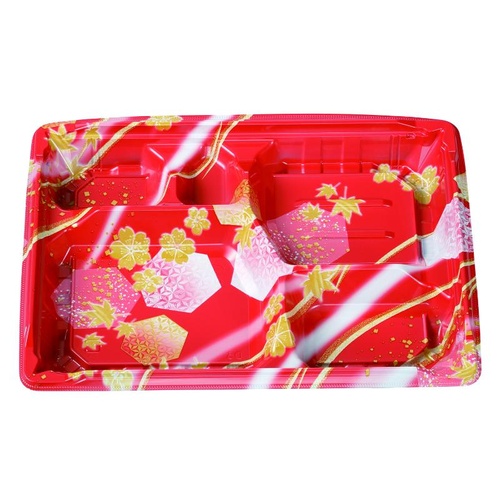 弁当容器 MS角弁 27-19-1 かなで赤 本体 エフピコチューパ