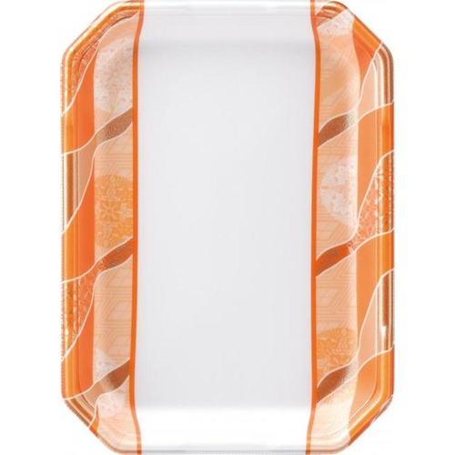 発泡トレー しゃぶしゃぶ長3.5人浅LS 鮮彩オレンジ エフピコ