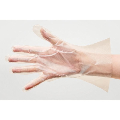 使い捨て手袋 ポリ手袋ライトフィット箱入 半透明 M パックスタイル