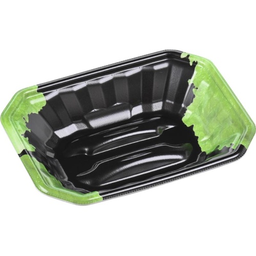 発泡トレー メガプレート20-15(37) 黒リーフ エフピコ