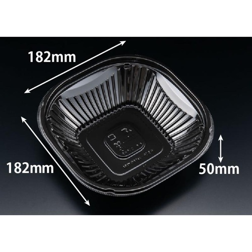 サラダ容器 バイオ リーフボウル 18-18B(50) 黒 リスパック