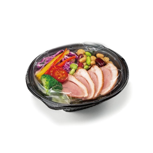 サラダ容器 バイオ リーフボウル 18-16B(50) 黒 リスパック