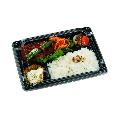 弁当容器 MS角弁 23-17-2 黒 本体 エフピコチューパ