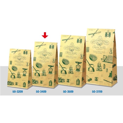 持ち帰り用紙袋 50-3409 角底袋 シルバースミス 150×90×280 100P ササガワ