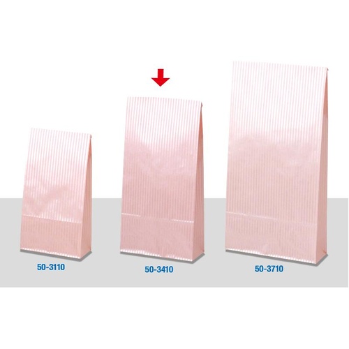 持ち帰り用紙袋 50-3410 角底袋 クリスタルピンク 145×65×280 100P ササガワ