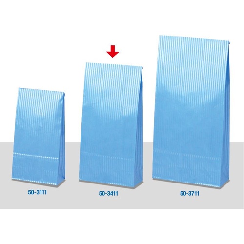 持ち帰り用紙袋 50-3411 角底袋 クリスタルブルー 145×65×280 100P ササガワ