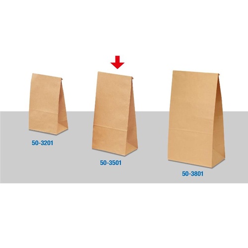 持ち帰り用紙袋 50-3501 角底袋 未晒 156×95×320 100P ササガワ
