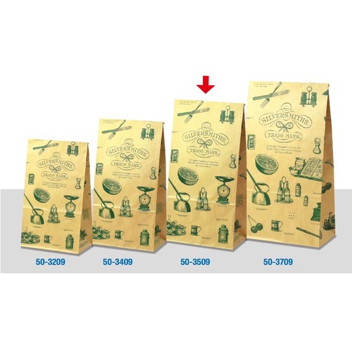 持ち帰り用紙袋 50-3509 角底袋 シルバースミス 156×95×320 100P ササガワ