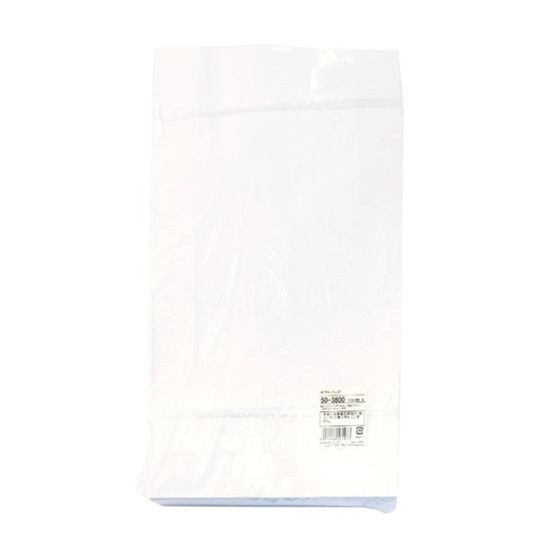 持ち帰り用紙袋 50-3800 角底袋 白無地 210×75×385 100P ササガワ