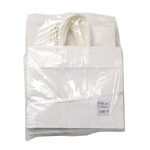 持ち帰り用紙袋 50-5000 手提げ袋 白無地 320×200×275 50P ササガワ