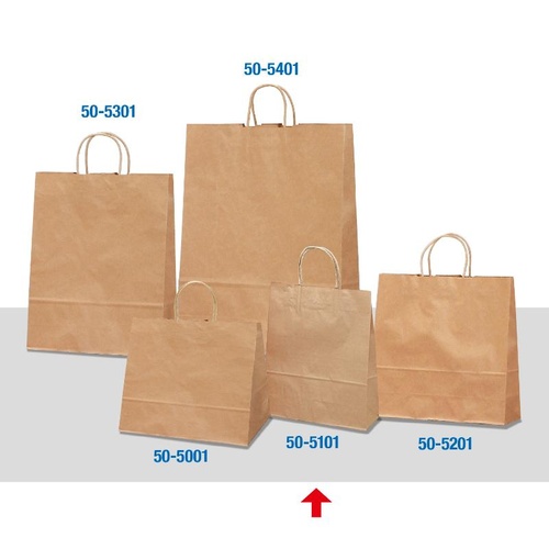 持ち帰り用紙袋 50-5101 手提げ袋 未晒 260×100×310 50P ササガワ