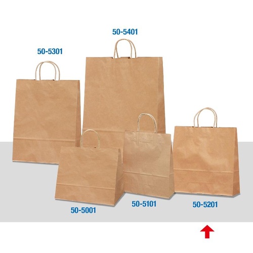 持ち帰り用紙袋 50-5201 手提げ袋 未晒 320×110×320 50P ササガワ
