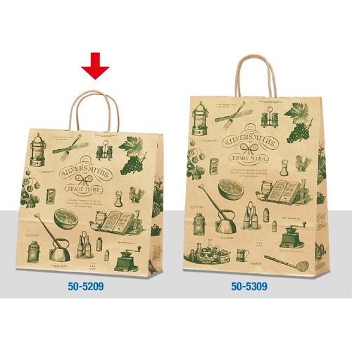 持ち帰り用紙袋 50-5209 手提げ袋 シルバースミス 320×110×320 50P ササガワ