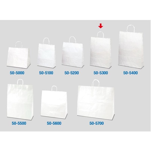 持ち帰り用紙袋 50-5300 手提げ袋 白無地 320×110×420 50P ササガワ