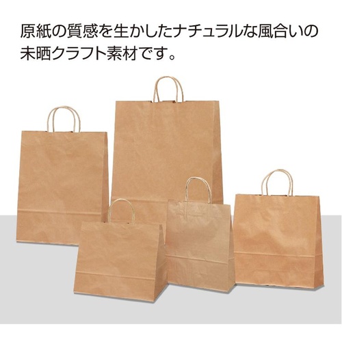 持ち帰り用紙袋 50-5301 手提げ袋 未晒 320×110×400 50P ササガワ