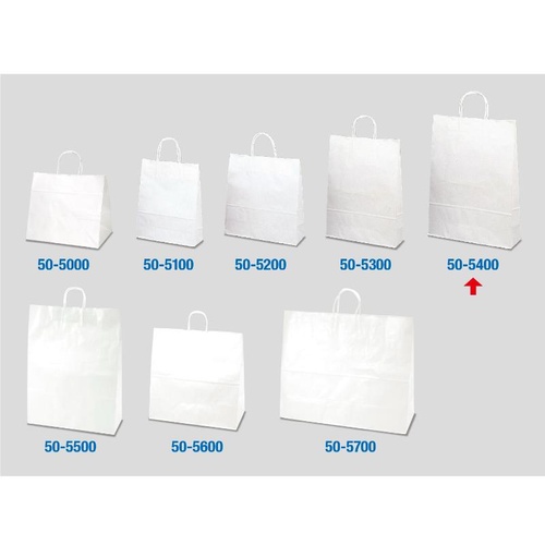 持ち帰り用紙袋 50-5400 手提げ袋 白無地 380×150×500 50P ササガワ