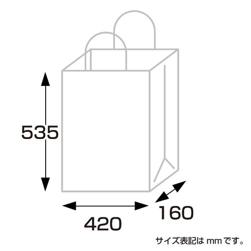 持ち帰り用紙袋 50-5500 手提げ袋 白無地 420×160×535 50P ササガワ