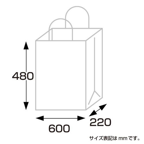 持ち帰り用紙袋 50-5700 手提げ袋 白無地 600×220×480 50P ササガワ