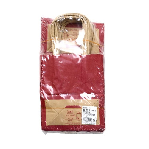 持ち帰り用紙袋 50-5910 手提げ袋 赤 180×100×210 25P ササガワ