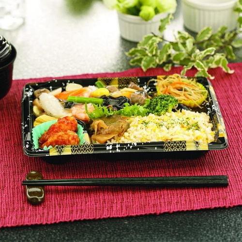 弁当容器 MS角弁 23-17-2 平泉黒 本体 エフピコチューパ