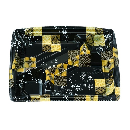 弁当容器 MS角弁 23-19-1 平泉黒 本体 エフピコチューパ