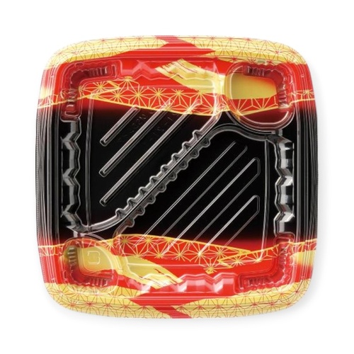 弁当容器 MSDレイア21-21-1 麻おり赤 エフピコ