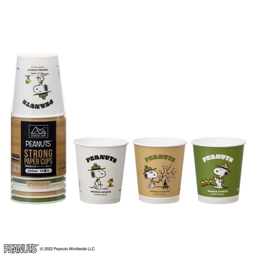 紙コップ FMX ASストロングカップスヌーピー 250ml 15個 サンナップ