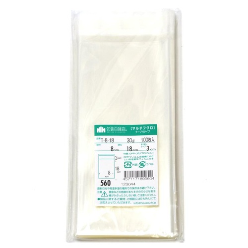 テープ有 OPP袋 32-7314 マルチフクロ T-8-18 100枚入 ササガワ