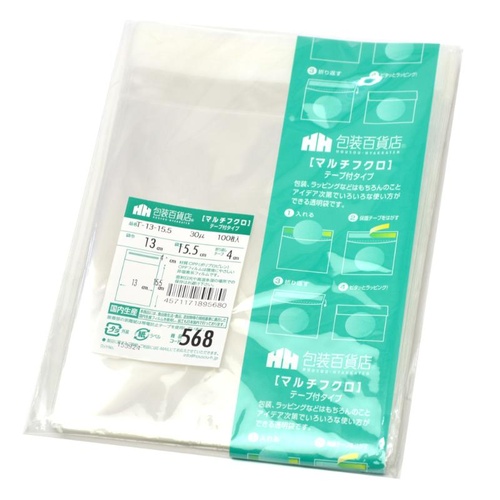 テープ有 OPP袋 32-7332 マルチフクロ T-13-15.5 100枚入 ササガワ