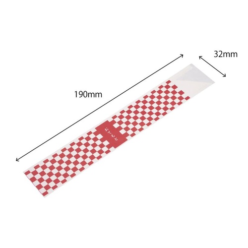 店舗資材 箸袋 市松(紅) 500枚シュリンク マスキ