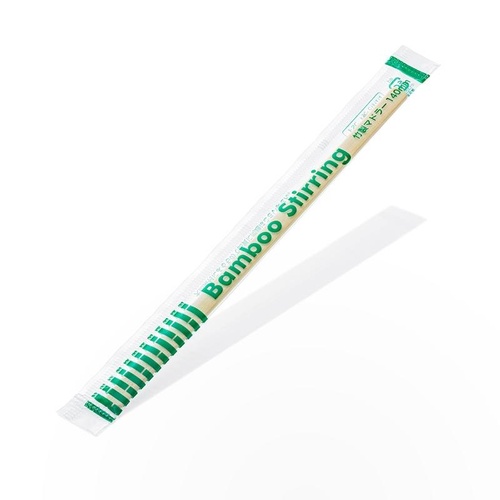 ドリンク資材 完封竹製マドラー透明袋入 14cm 1000本 サンナップ
