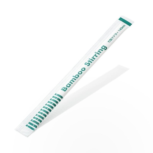 ドリンク資材 完封竹製マドラー紙袋入 14cm 1000本 サンナップ