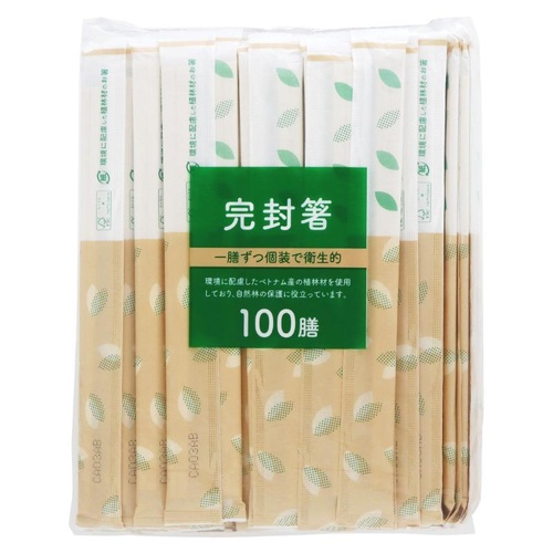 店舗備品 F2 植林材紙完封楊枝無 100膳(特) 大和物産