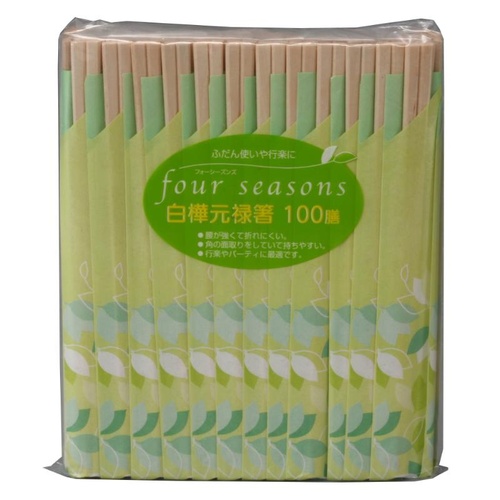割箸 フォーシーズン 白樺元禄箸 100膳 大和物産