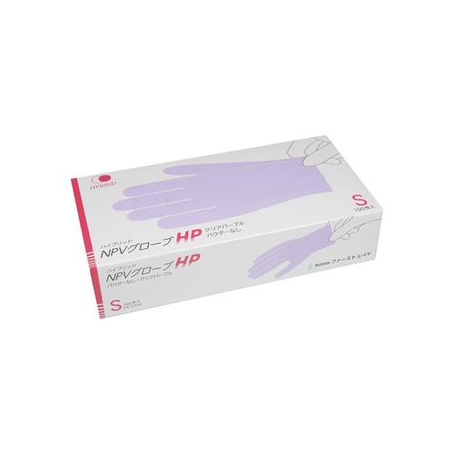 塩ビ手袋 FR-6710 ハイブリッドNPVグローブHP S 100枚入 ファーストレイト